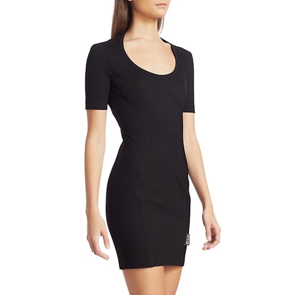 Versace Jeans Couture Black Mesh Bodycon Dress